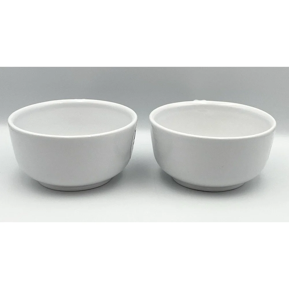 Pottery Barn Latte Bowl Mug Set of 2‎ White 16 oz Coffee Soup Cups O22849